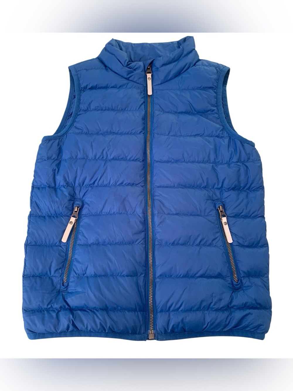 Hanna Andersson Down Puffer Vest Blue Nylon Full Zip Kids US 10 / 140 cm